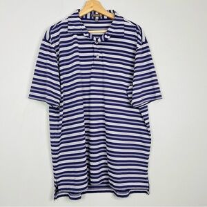 Peter Millar Purple Striped Summer Comfort Golf Polo Large
